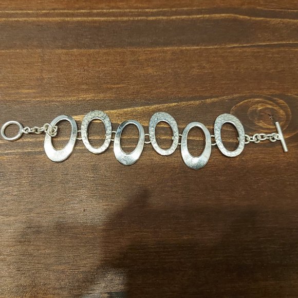 Mexican 925 Silver Pinched O's Bracelet - Picture 2 of 6